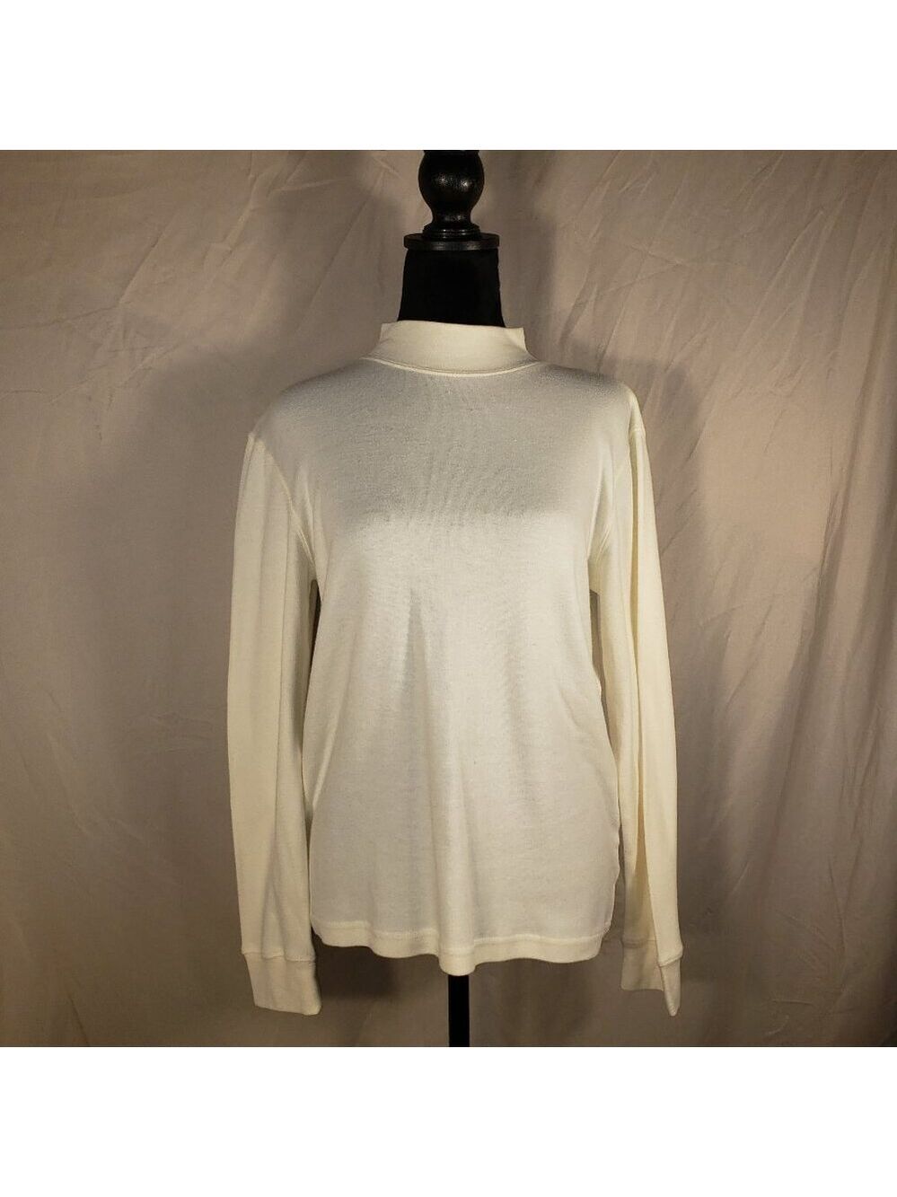 Speculation Cream Mock Neck Top, Size S
